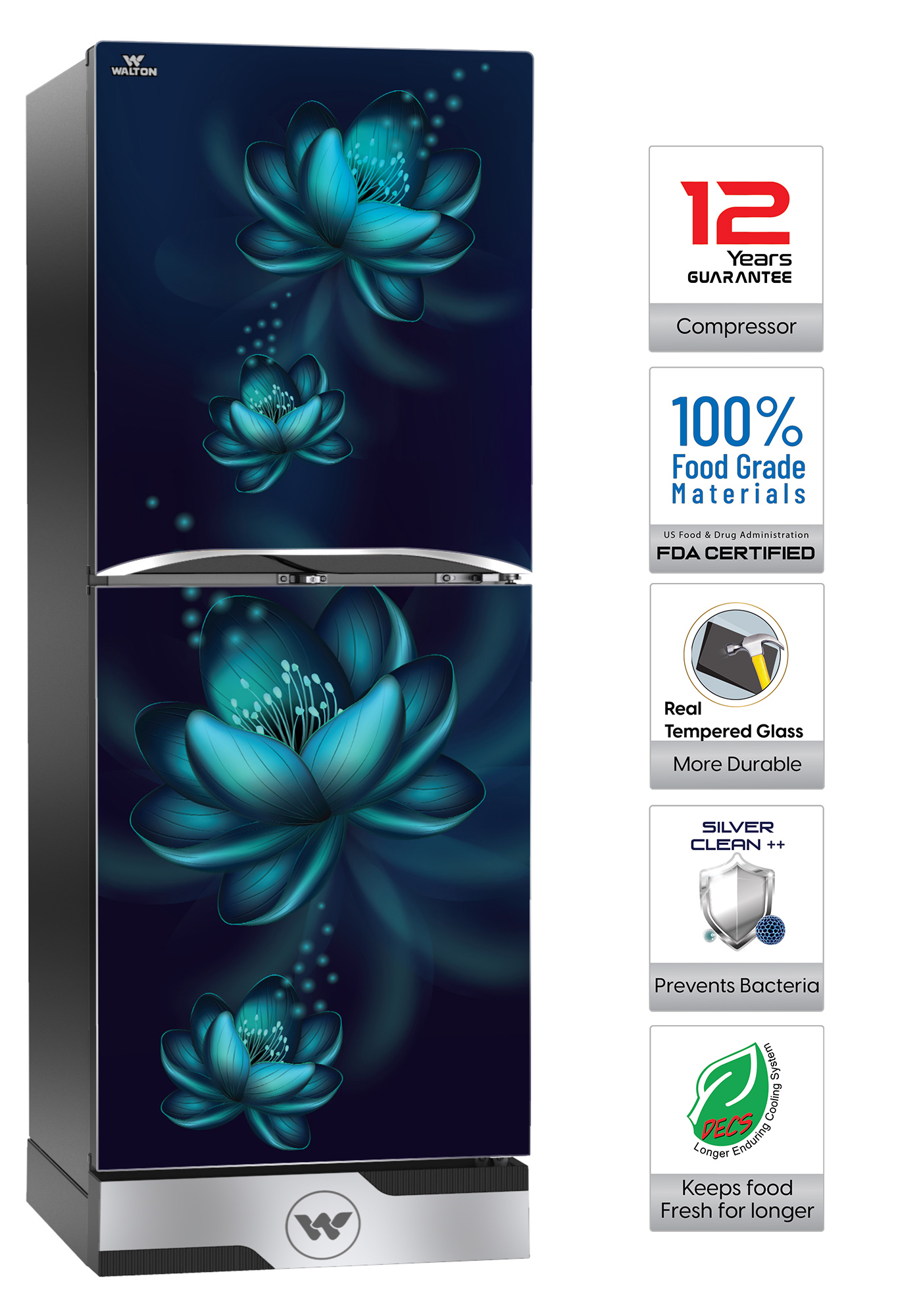 Walton Direct Cool Refrigerator 250L | WFB-2E0-GDEL-XX