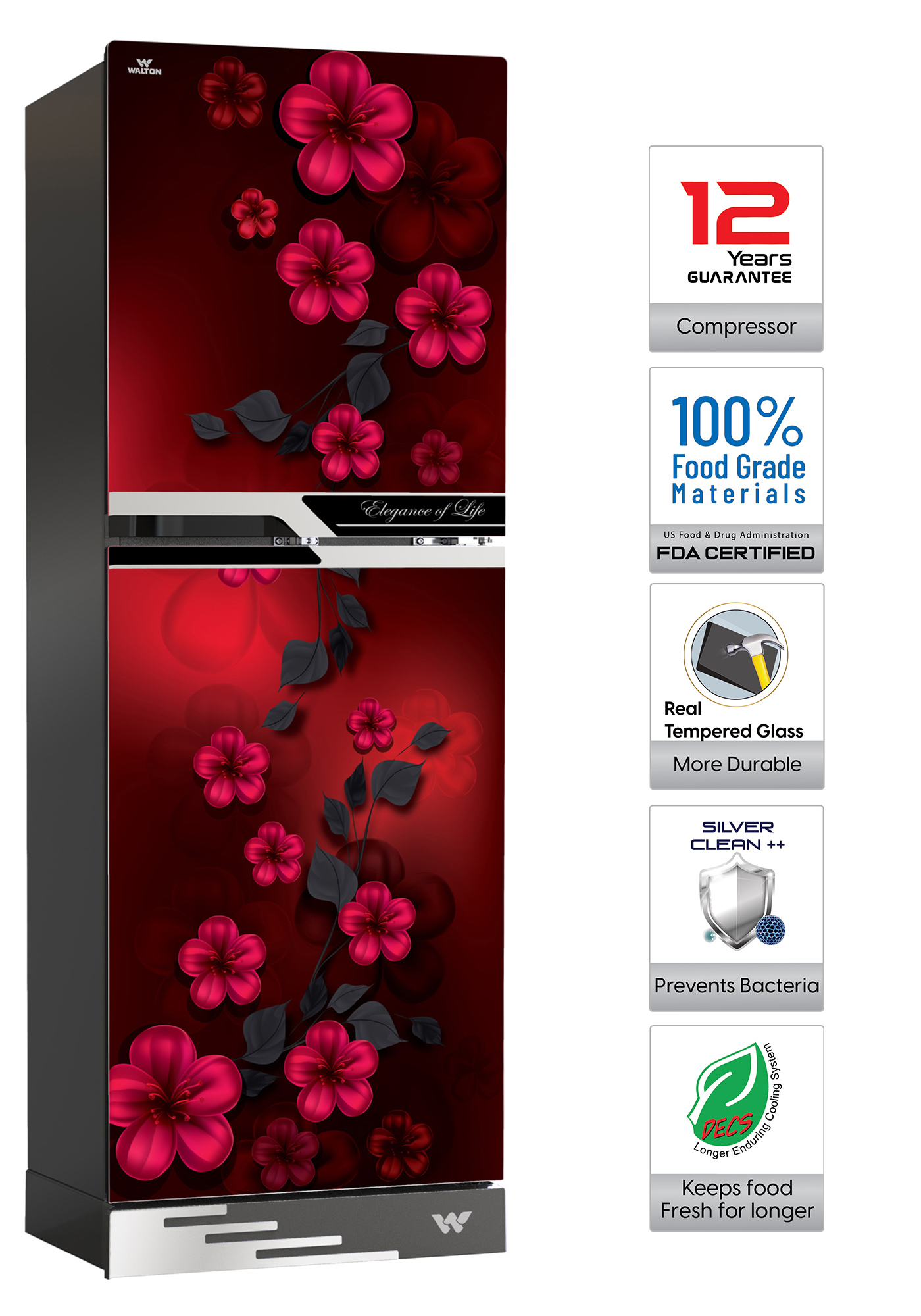 Walton Direct Cool Refrigerator 244L | WFA-2D4-GDEH-XX